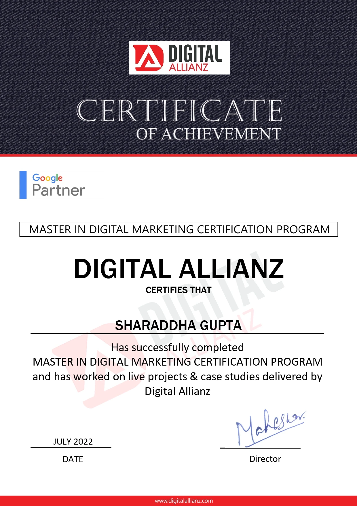 Course Completion Certificate